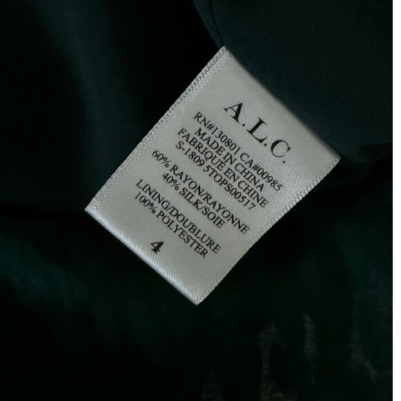 ALC a.l.c. Karen green semi sheer animal print velvet burnout long sleeve top - Picture 8 of 10